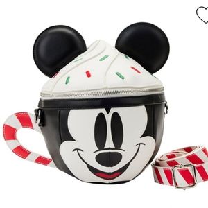 Loungefly Disney Mickey Hot Cocoa Cup Crossbody Bag New With Tags